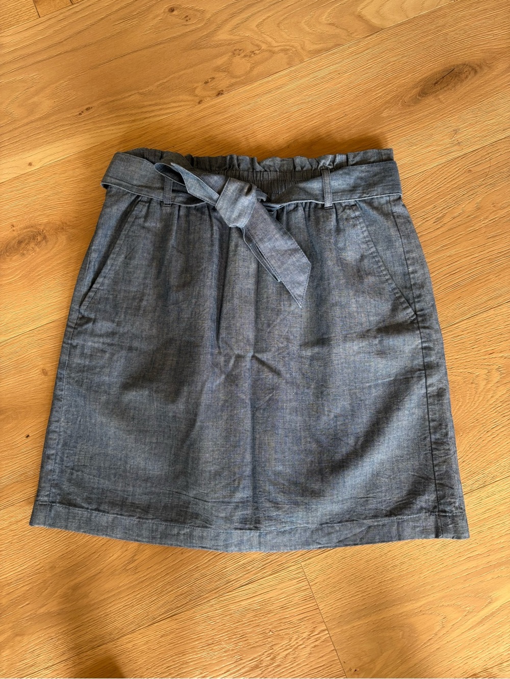 NWT J.CREW Mini Skirt, RE-IMAGINED Chambray Cute, Lined, Cotton,Summer, Beach XS